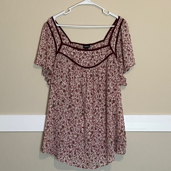 Torrid Tops - Torrid Sheer Peasant Blouse